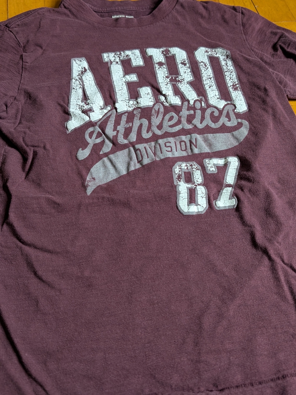 Men's XS Aeropostale Men's Maroon Graphic Tee with 'AERO Athletics 87' Print